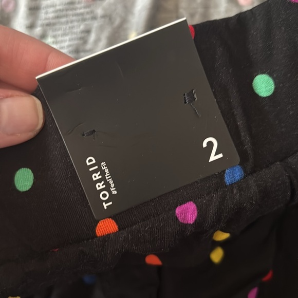 Jersey Knit Torrid 2x polka Dot Skater Skirt Rainbow - Picture 6 of 8